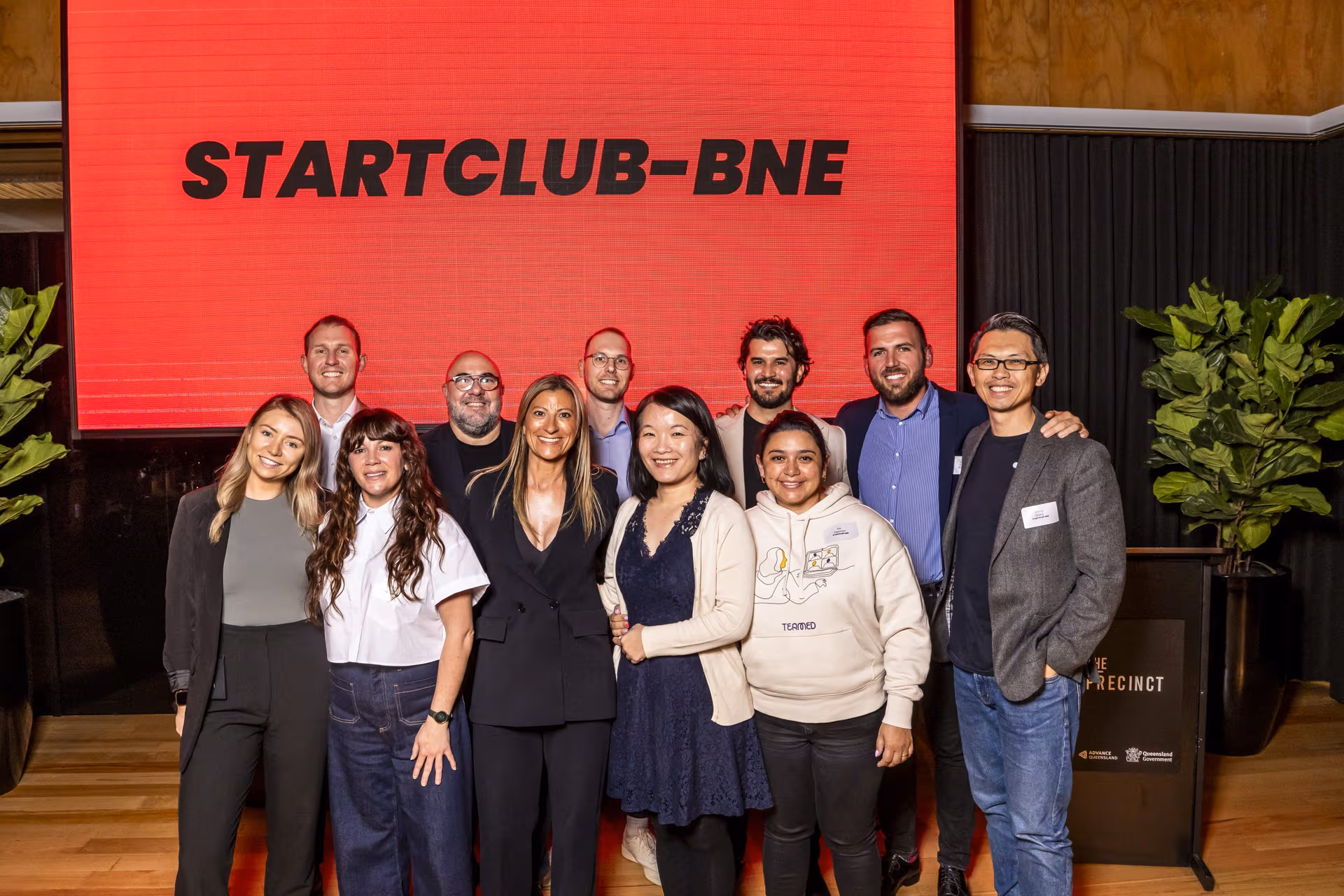 The StartClub_BNE cohort at The Precinct, supported by the Queensland Government